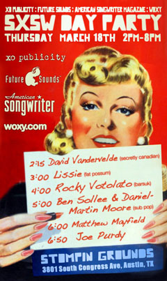 XO Publicity : Future Sounds : American Songwriter : WOXY SXSW Day Party