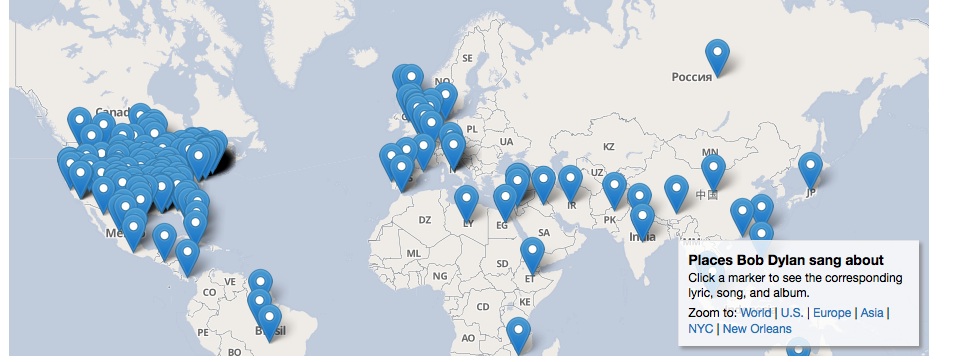 bob dylan map