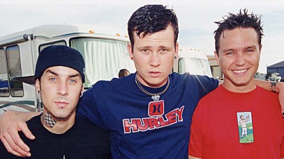 Blink 182 is pictured together around the time they released "All The Small Things."