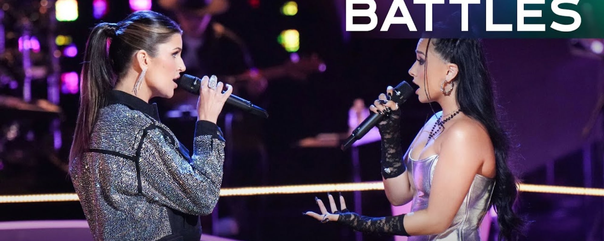 Jenna Marquis and Claire Heilig during Battle Rounds on The Voice