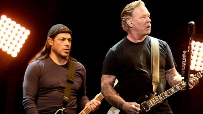 Robert Trujillo and James Hetfield of Metallica