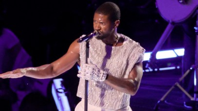Usher performing at the Super Bowl