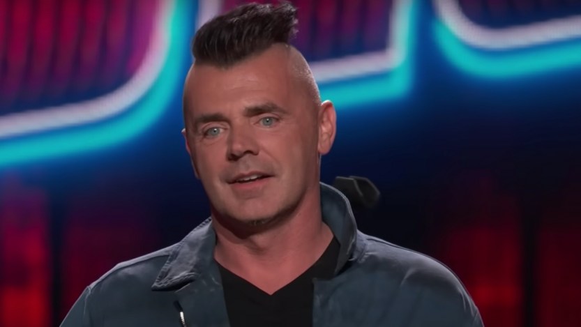Bryan Olesen speaks with coaches after his 'The Voice' blind audition.