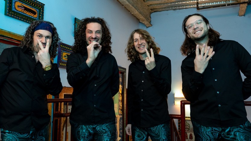 Jam band Pigeons Playing Ping Pong // Photo courtesy of @pigeonsplaying on X