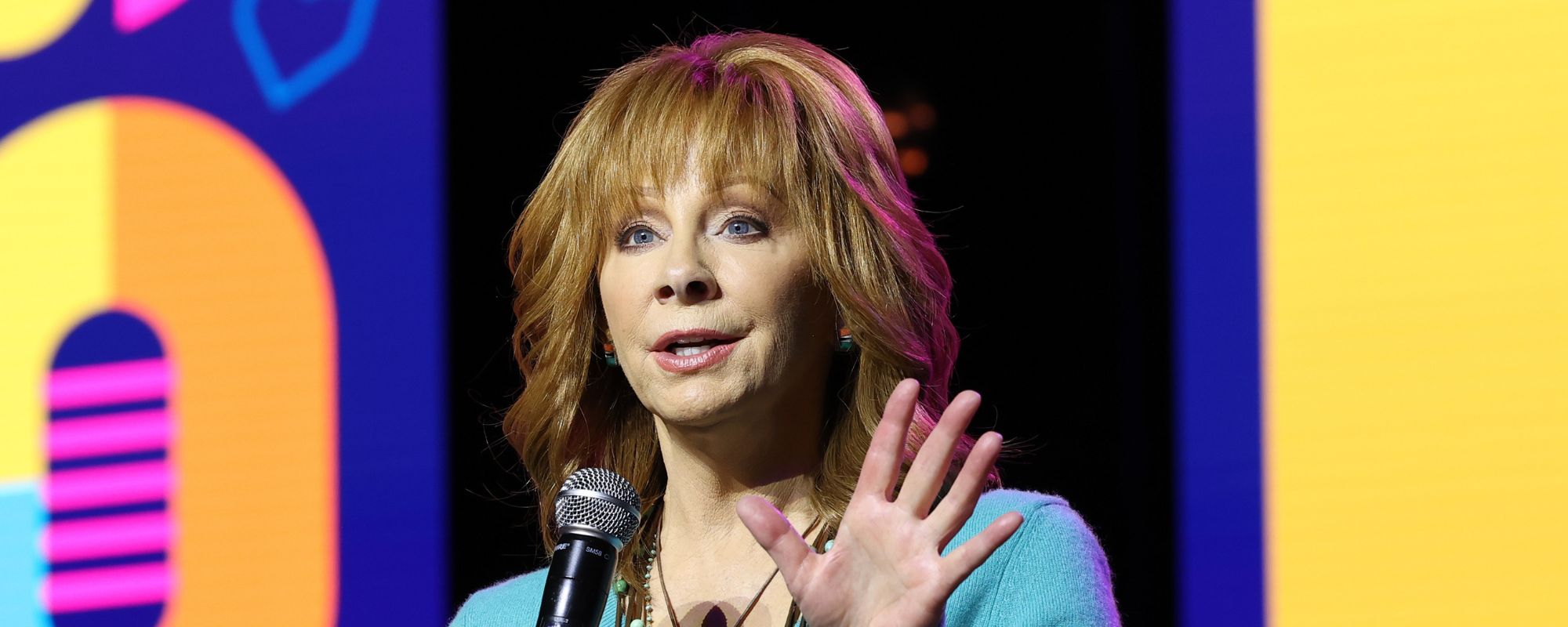 'The Voice' coach Reba McEntire speaks during CMA Fest 2023.