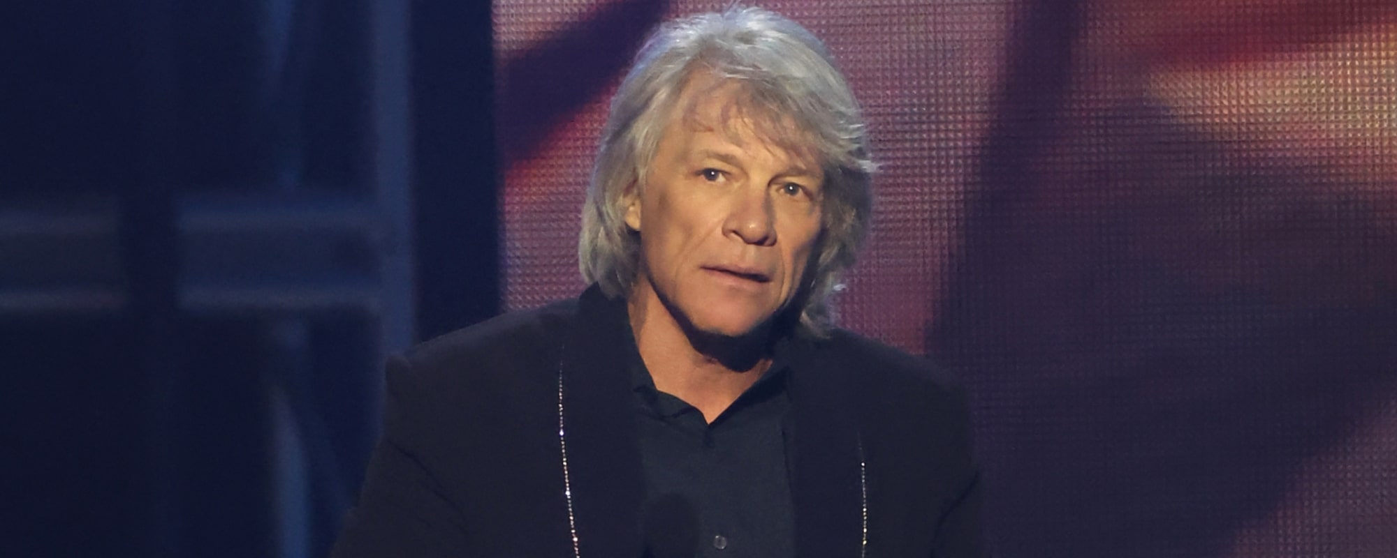 Jon Bon Jovi speaks onstage during the 2024 MusiCares Person Of The Year Honoring Jon Bon Jovi at Los Angeles Convention Center on February 02, 2024 in Los Angeles, California.