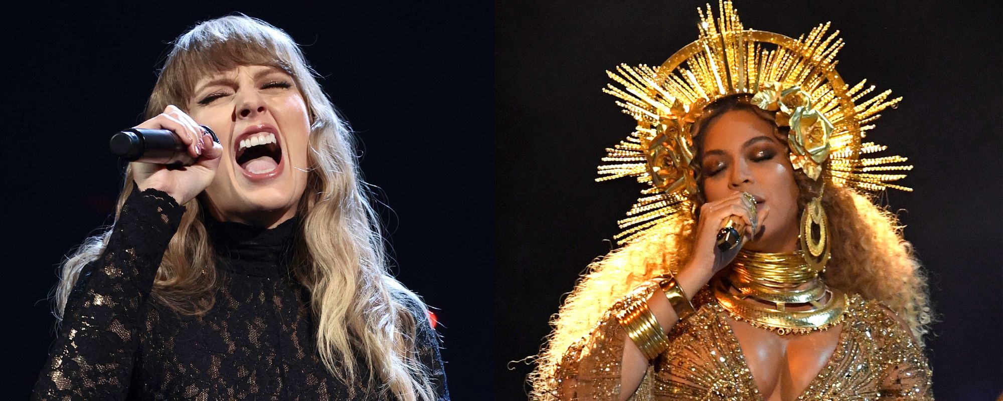 Composite image of Taylor Swift and Beyonce
