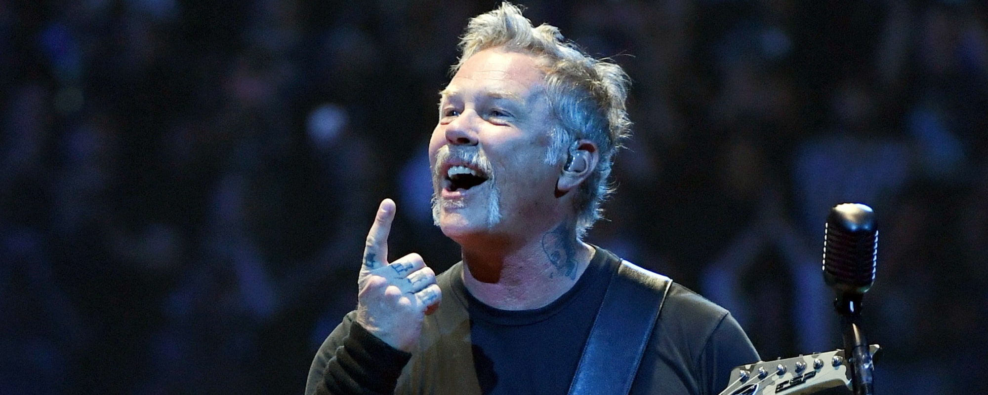 James Hetfield of Metallica performs during a stop of the band's WorldWired Tour at T-Mobile Arena on November 26, 2018 in Las Vegas, Nevada.