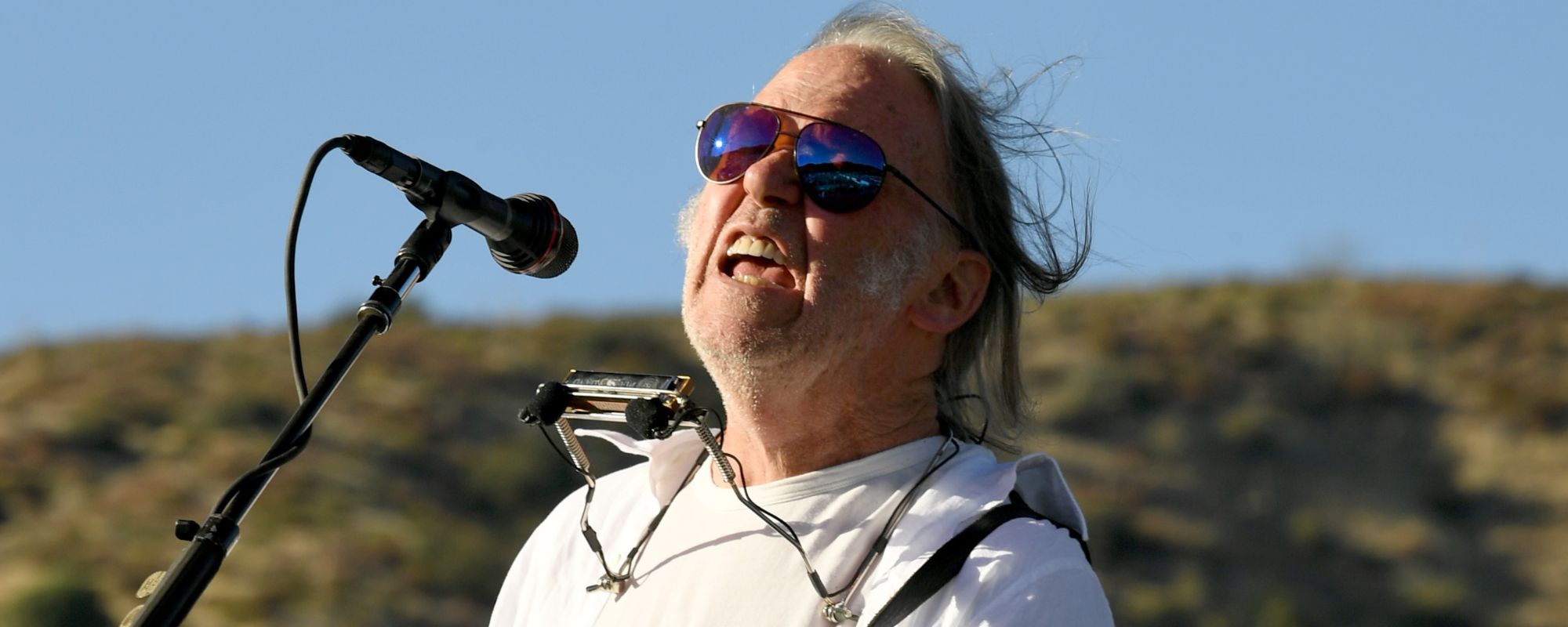 Neil Young performing
