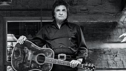 Photo of Johnny Cash at Cash Cabin