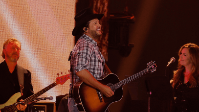 NASHVILLE, TENNESSEE - JULY 29: Luke Bryan performs onstage for the Toby Keith: American Icon tribute at Bridgestone Arena on July 29, 2024 in Nashville, Tennessee.