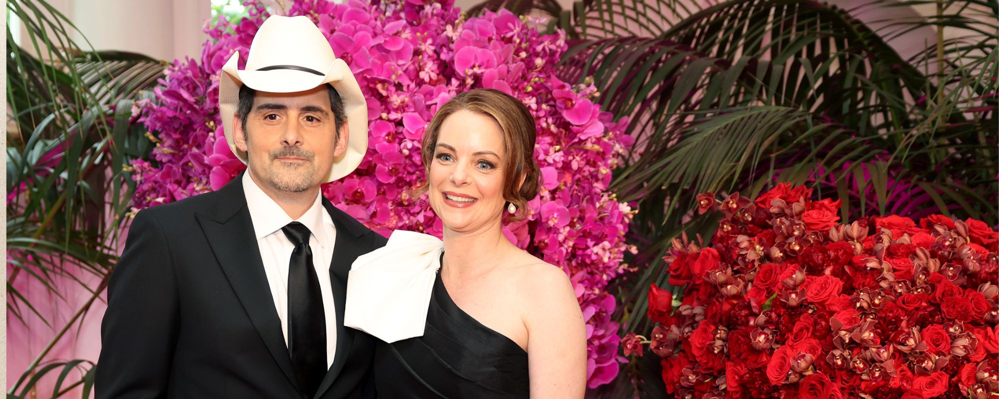 Musician Brad Paisley, left, and Kimberly Williams-Paisley arrive to attend a state dinner in honor of Kenya's president William Ruto hosted by US President Joe Biden and First Lady Jill Biden at the White House in Washington, DC, US, on Thursday, May 23, 2024. An American president is hosting a state visit for an African leader for the first time in 16 years, as the world's biggest economy struggles to build influence on a continent forging closer relations beyond Washington's top competitors China and Russia. Photographer: Tierney L. Cross/Bloomberg via Getty Images