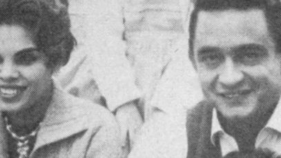 Johnny Cash and Vivian Liberto smiling