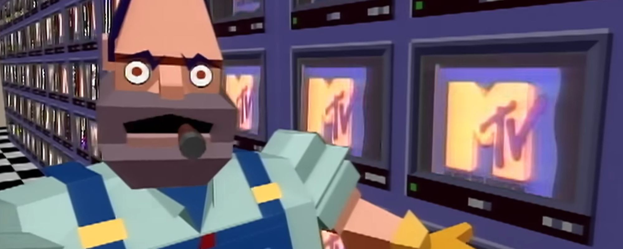 Still from Dire Straits' "Money for Nothing" music video