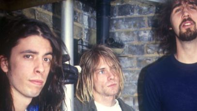 Nirvana posing together