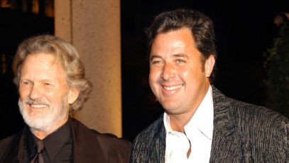 Kris Kristofferson and Vince Gill during 2003 BMI Country Music Awards at BMI Nashville in Nashville, Tennessee, United States. (Photo by Frank Mullen/WireImage)