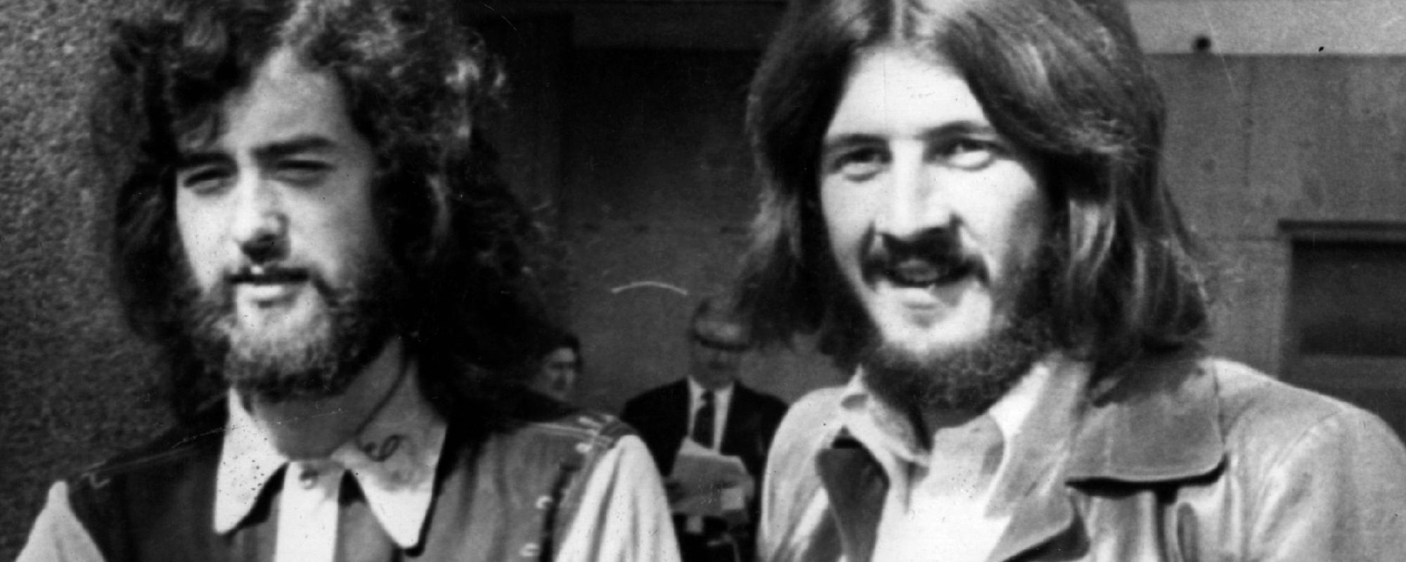 Jimmy Page and John Bonham sit together