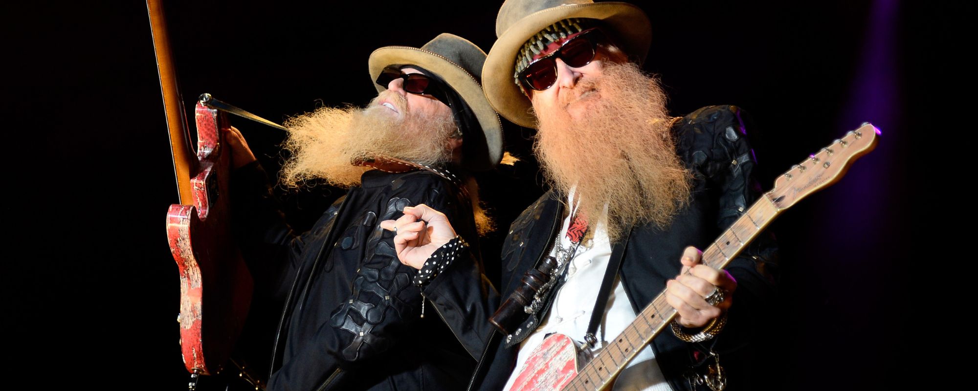 Dusty Hill and Billy Gibbons of ZZ Top performing