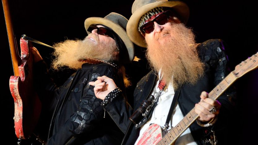 Dusty Hill and Billy Gibbons of ZZ Top performing