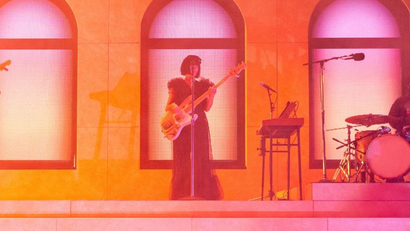 Psychedelic rock band Khruangbin performing