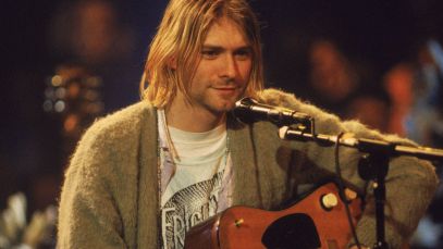 Kurt Cobain performing on Nirvana's 'MTV Unplugged' concert