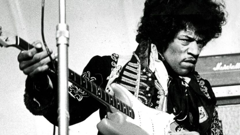 Jimi Hendrix performing