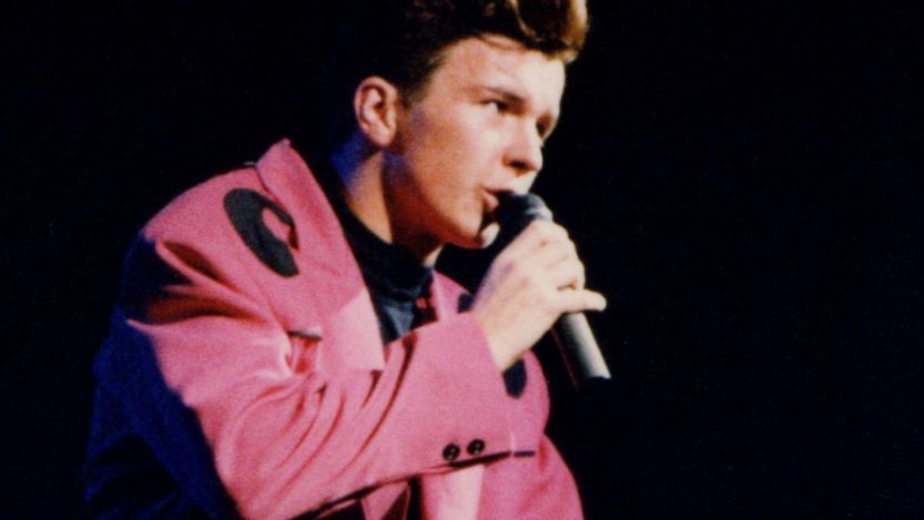 Rick Astley performing