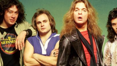 Rock music icons Van Halen standing together