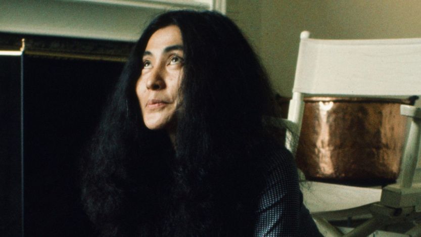 Yoko Ono looking up
