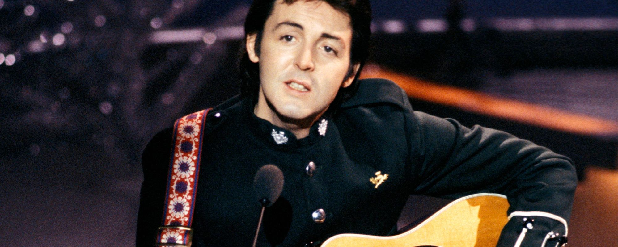 Paul McCartney of the Beatles performing