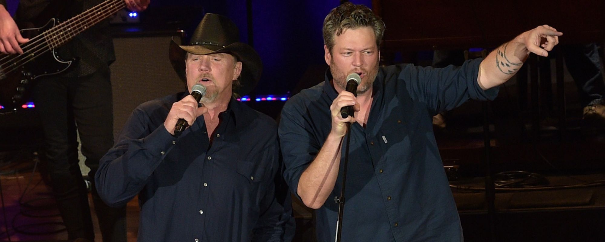 Blake Shelton Revisits ’90s Country With Trace Adkins, Clint Black for Throwback Medley During ‘Opry 100’ Special