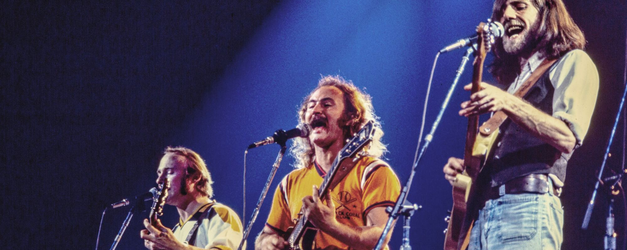 Stephen Stills, David Crosby, Graham Nash of CSN performing
