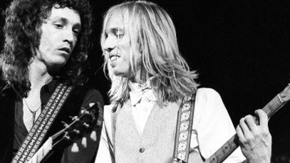 Mike Campbell and Tom Petty performing