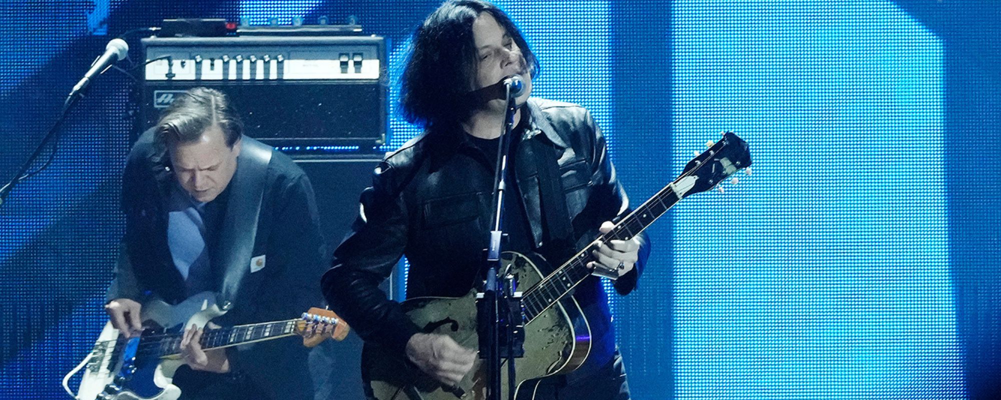 Jack White playing at the SNL50 concert