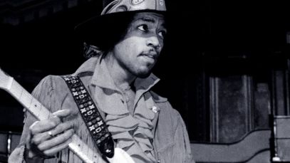 Jimi Hendrix performing
