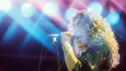 Robert Plant of Led Zeppelin performing