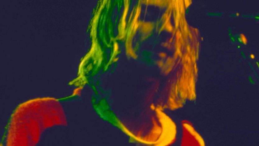 Nirvana frontman Kurt Cobain performing