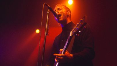Chris Martin of Coldplay performing