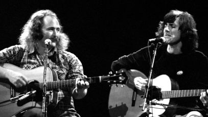 Graham Nash and David Crosby performing