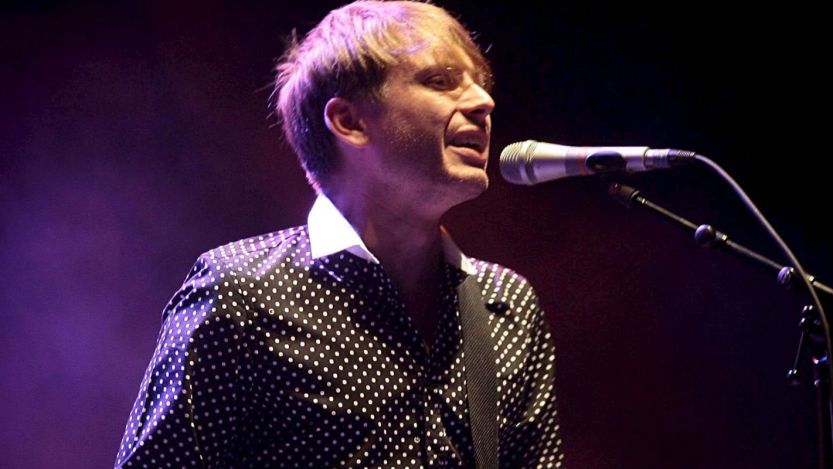 Franz Ferdinand frontman Alex Kapranos performing