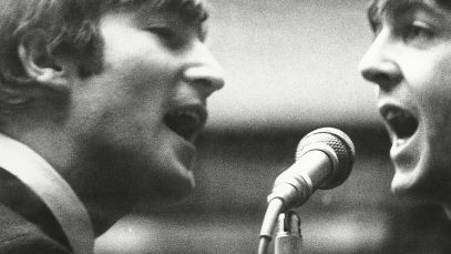 John Lennon and Paul McCartney singing