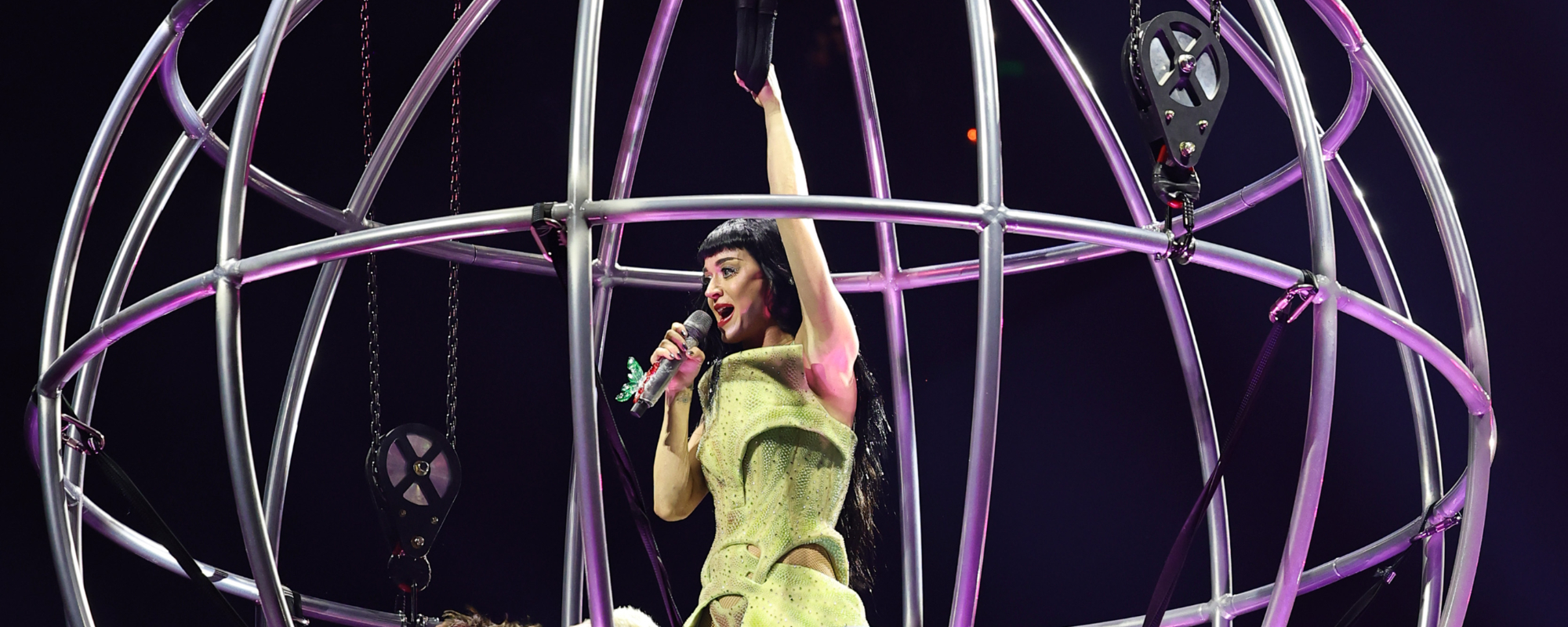 Katy Perry Nearly Falls Out of Huge Metal Sphere During Concert