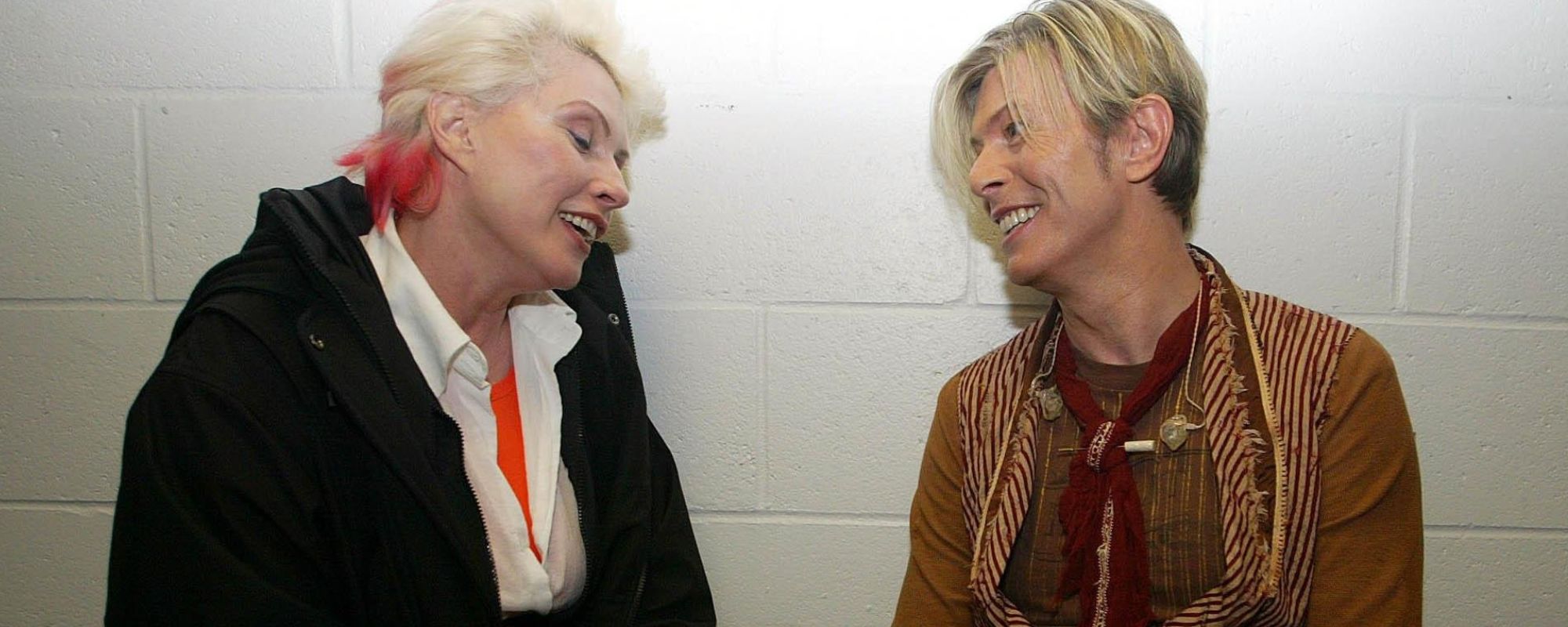 Debbie Harry and David Bowie speaking
