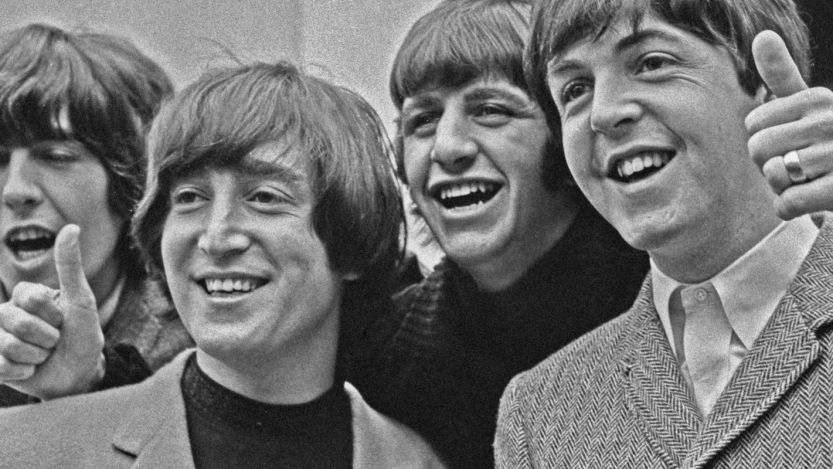 The Beatles outside of Abbey Road Studios