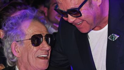 Keith Richards and Elton John speaking