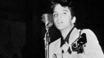 Elvis Presley performing one year after Grand Ole Opry debut
