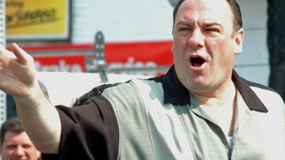 James Gandolfini on television set for 'The Sopranos'