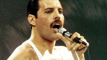 Freddie Mercury performing