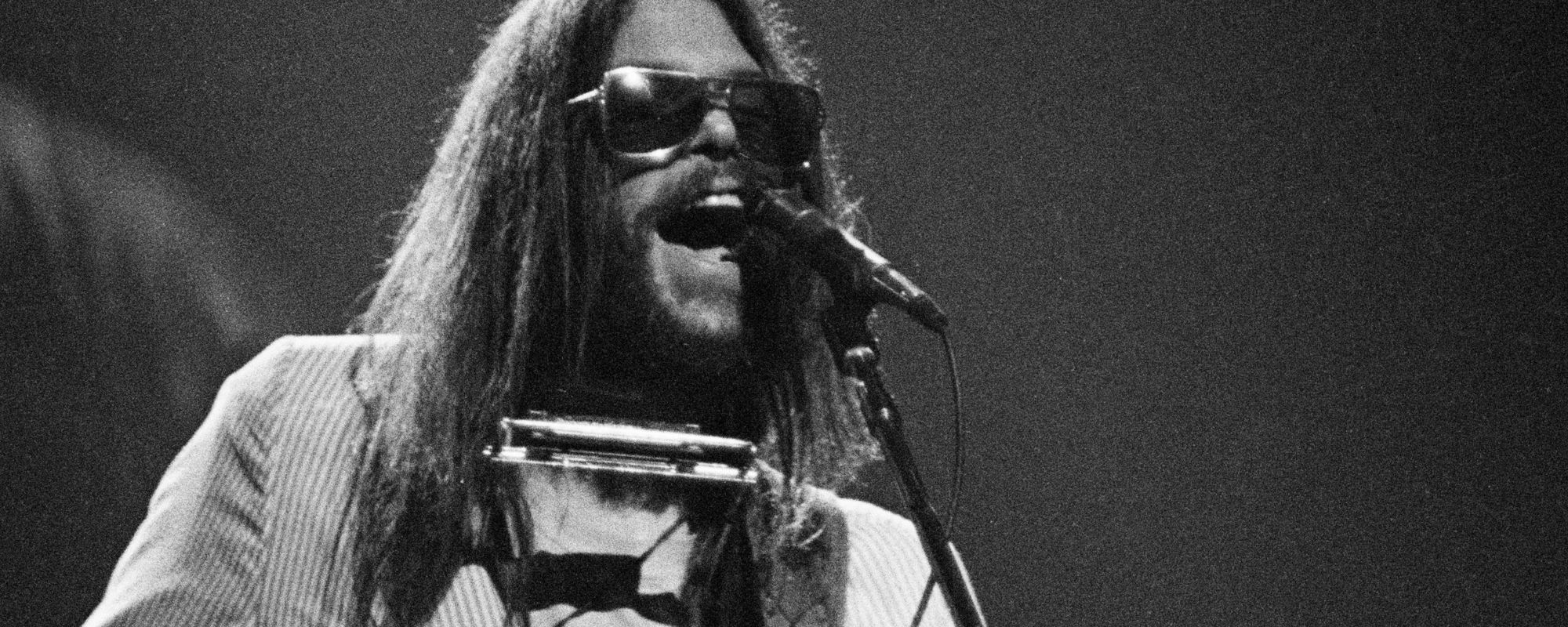 Neil Young performing in 1973