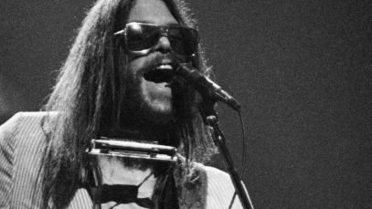 Neil Young performing in 1973